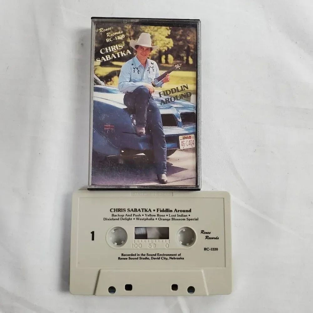 Chris Sabatka – Fiddlin’ Around Cassette Album 1980s Renee Records Nebraska Sign